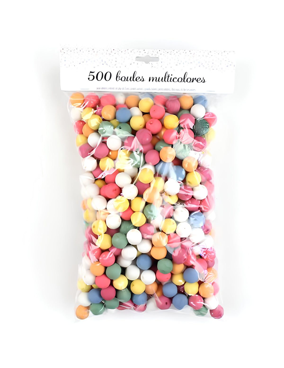 Vue de l'emballage des 500 boules pour sarbacanes pour fête