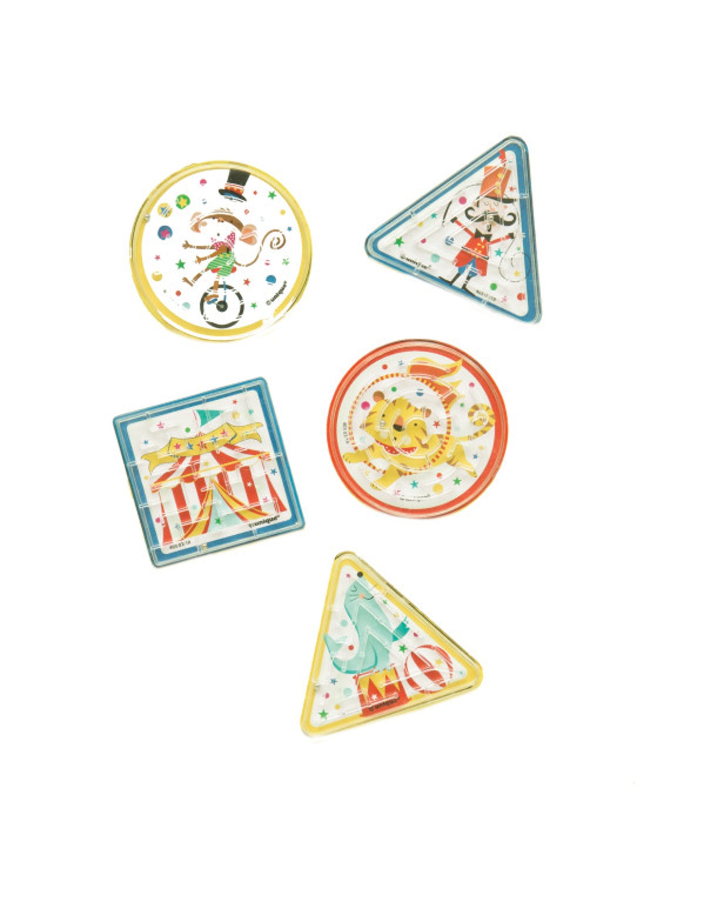 6 accesorii pentru piñata, jocuri cu labirint cu tematică de circ