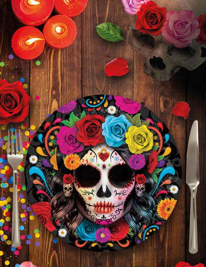 6 Catrina Dia de los Muertos 23 cm farfurii