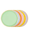 6 Assiettes en carton pastel à bord doré 21 cm