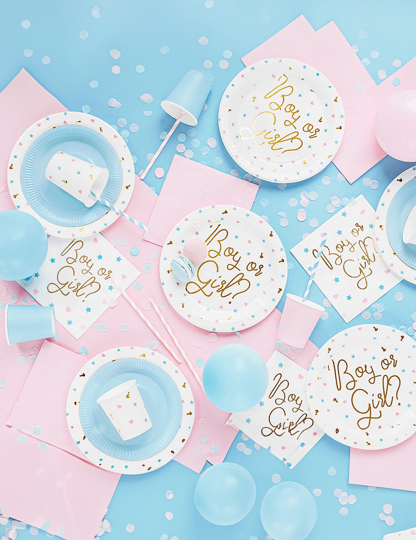 6 farfurii albe din carton, pentru băiat sau fată, 23 cm petrecere pentru bebeluși