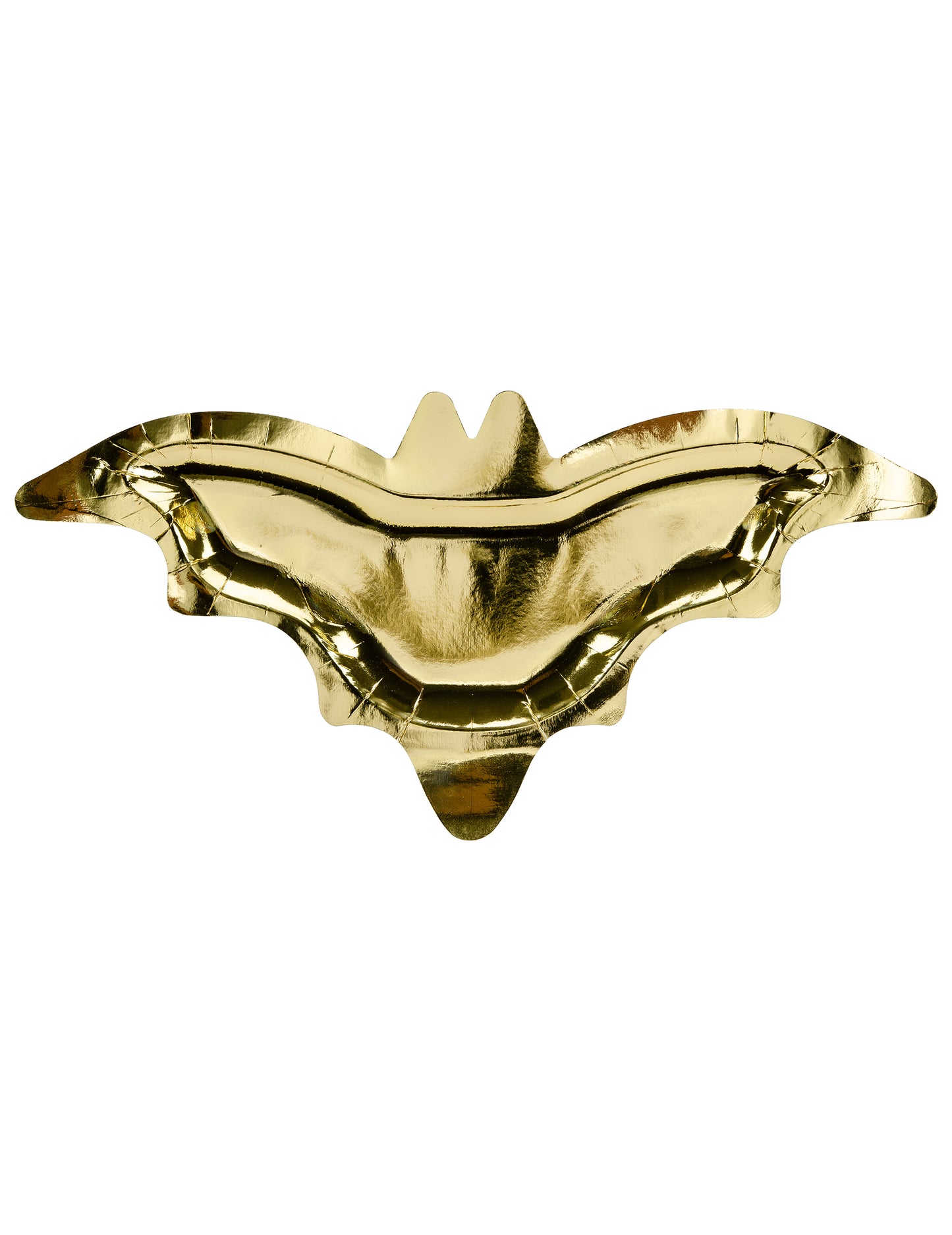 6 farfurii de carton metalice aurii în formă de liliac pentru Halloween