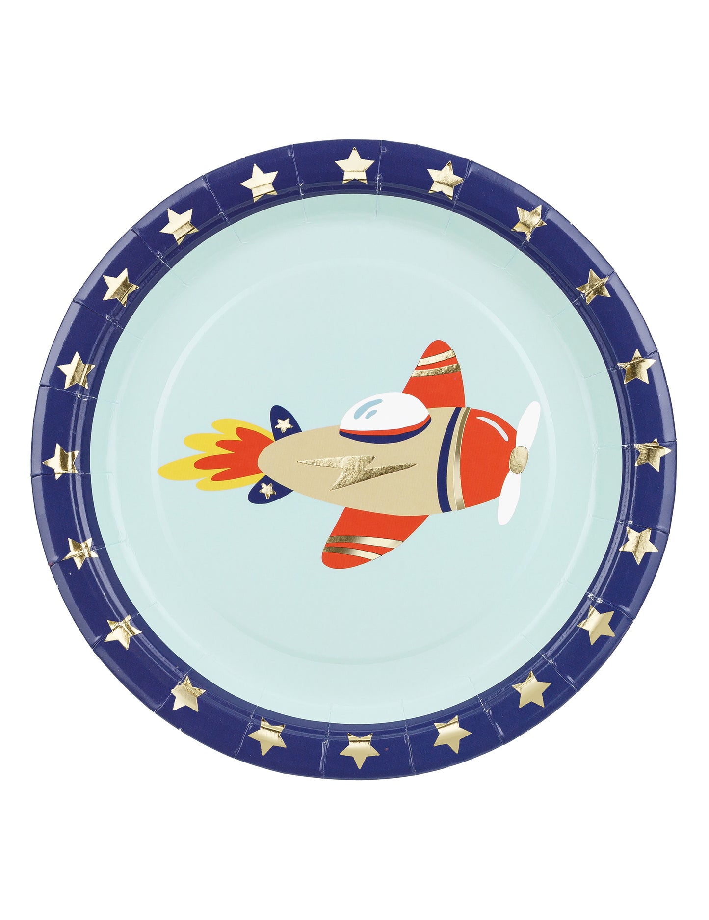 6 plăcuțe mici pentru avion 18 cm carton albastru