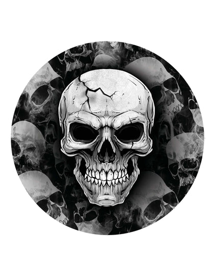 Assiettes tête de mort noir et blanc avec motif crâne fissuré