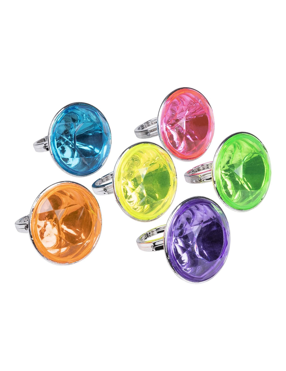 Set de 6 inele diamante prințesă pentru copil multicolore