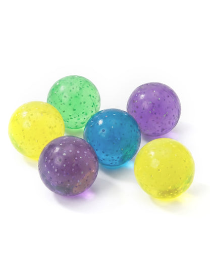 6 mingi elastice cu sclipici 3 cm multicolor