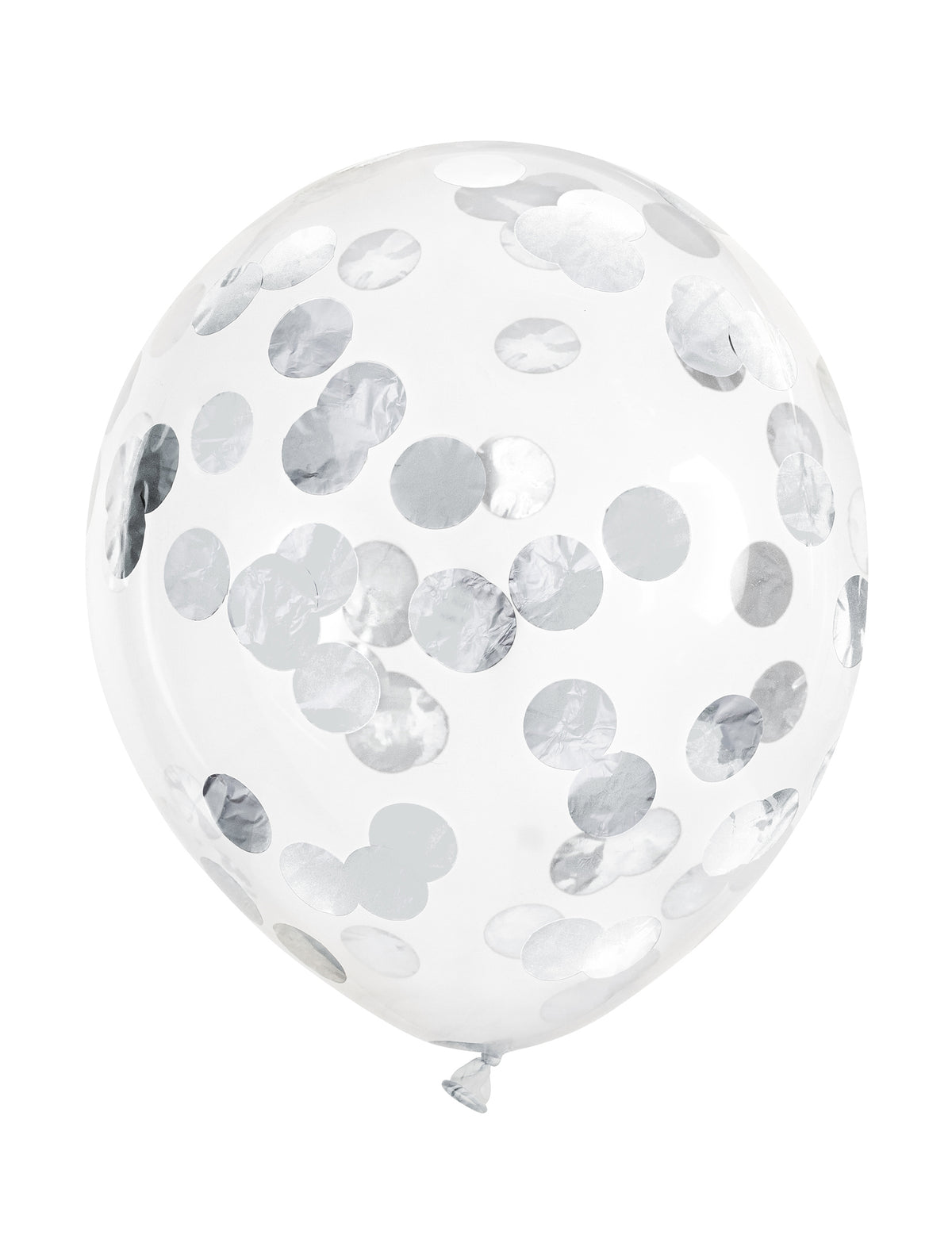 Ballons transparents confettis argentés pour fête transparent et argenté