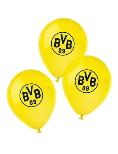 6 ballons en latex Borussia Dortmund pour supporter jaunes et noirs