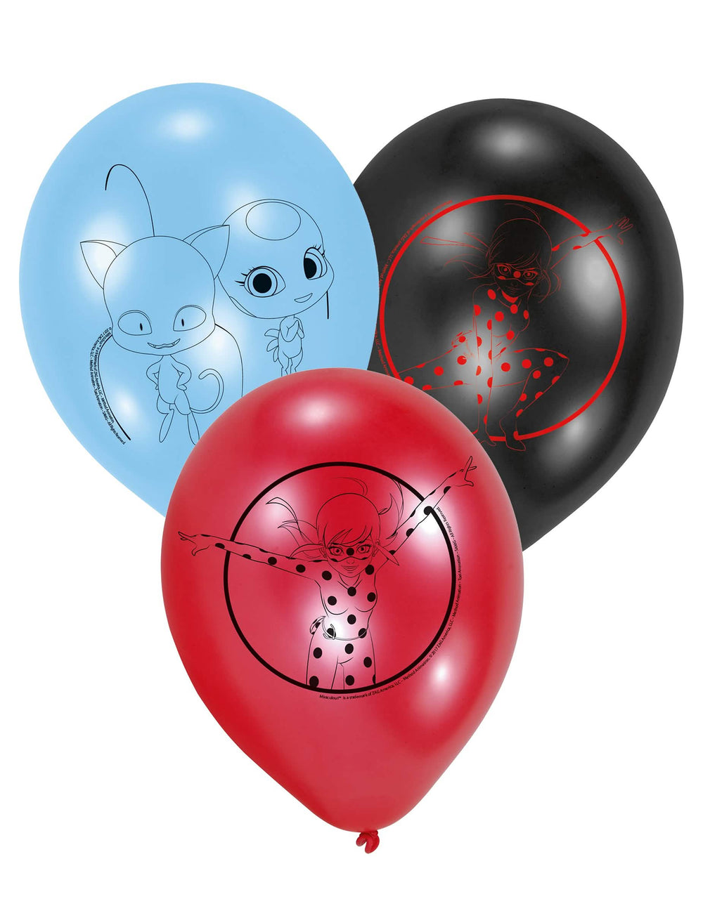 baloane din latex Ladybug pentru copil roșii negre și albastre