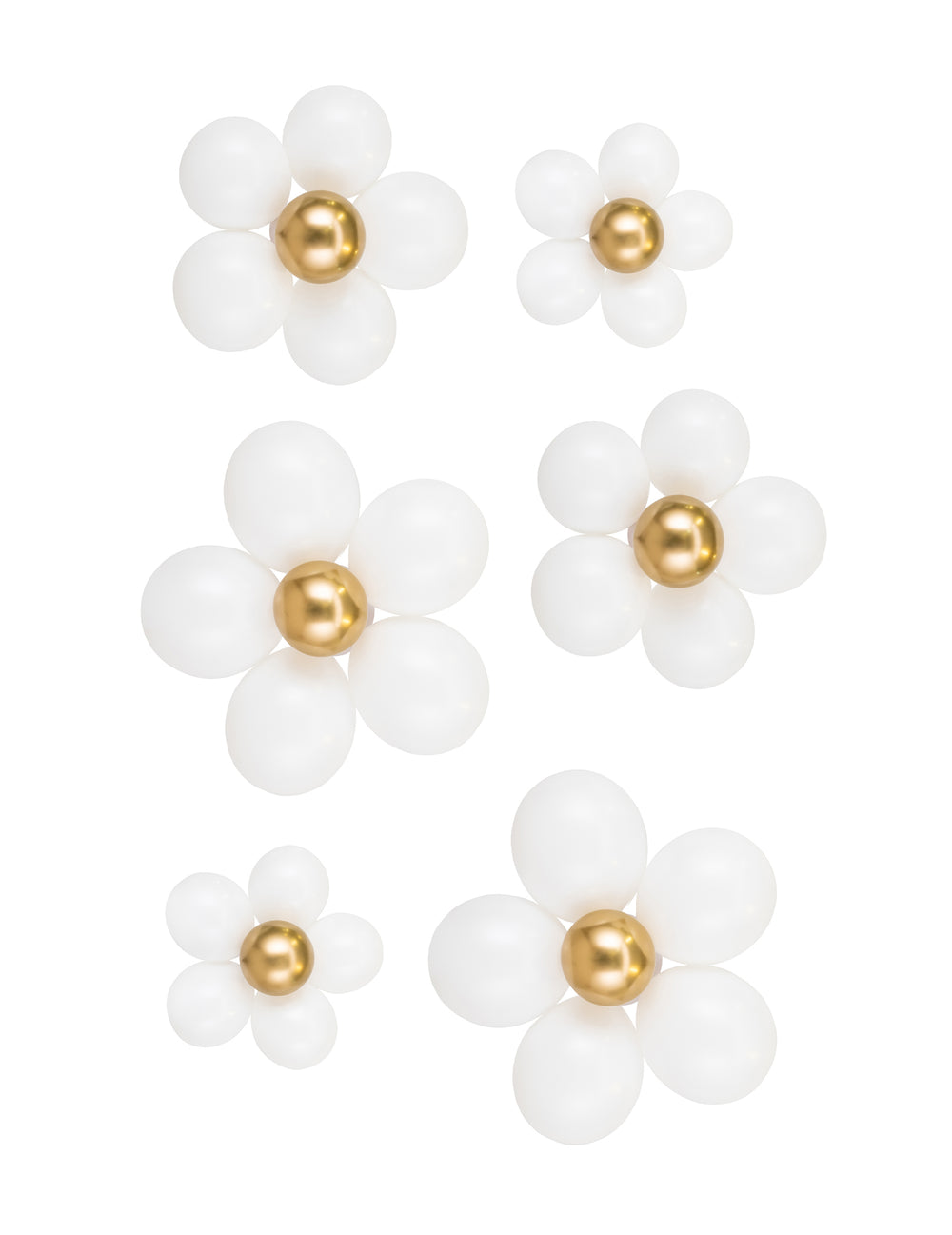 Kit de ballons fleurs pour fête blanc et doré