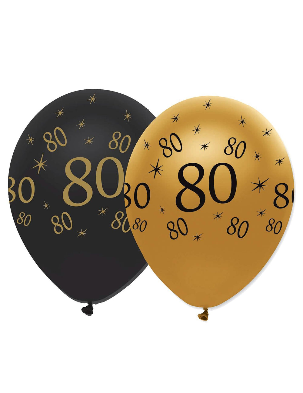 baloane din latex 80 de ani pentru aniversare negre și aurii
