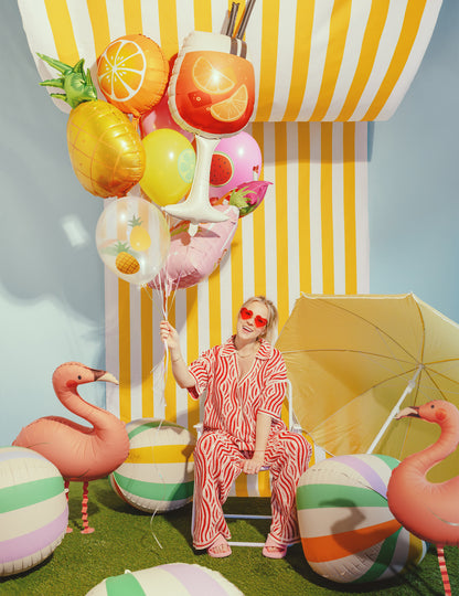 6 Ballons latex fruits d'été 30 cm