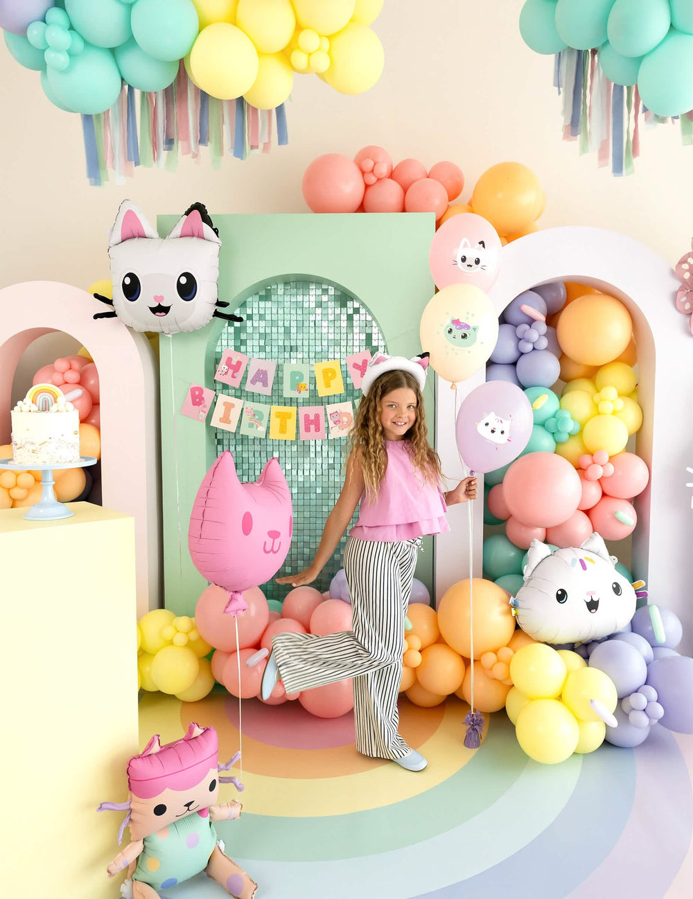 Decor de petrecere cu baloane din latex Gabby și Casa Magică