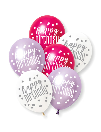6 BALLOONS RINE, PURPLE ȘI ALB