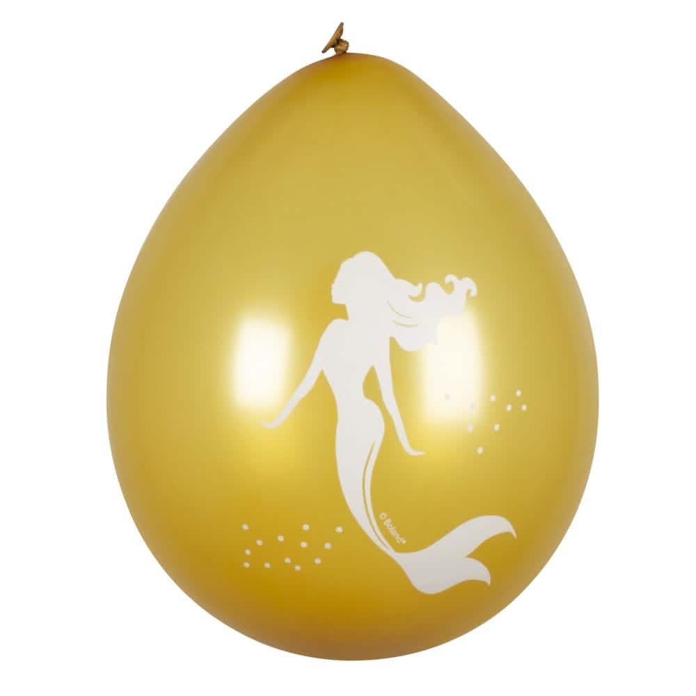Vederea balonului galben cu motiv de sirenă albă din baloane sirene Lagune