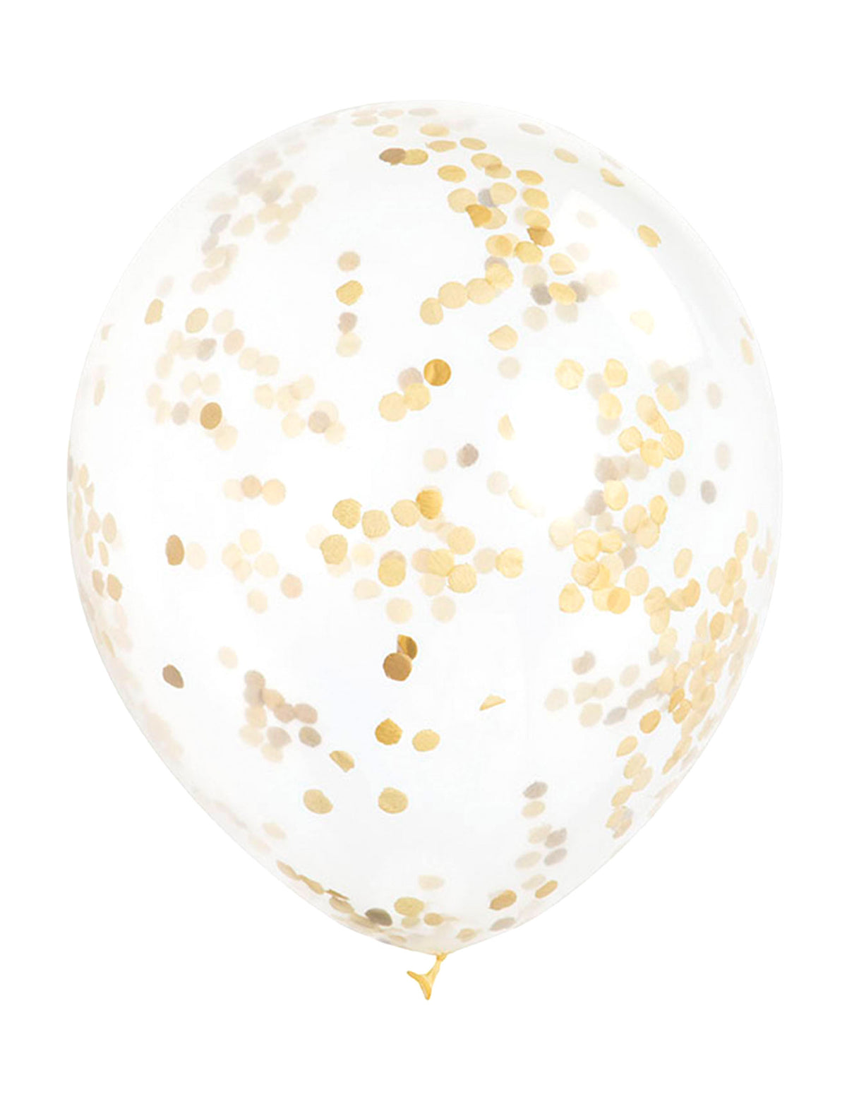 Ballons en latex avec confettis transparents ocre doré