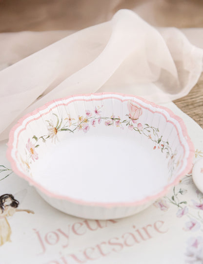 6 boluri de zâne din carton, albe și roz pastel, 13 cm pentru ziua de naștere