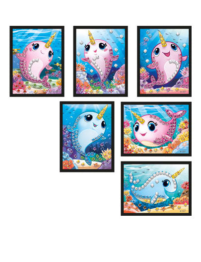 6 cărți narval mozaic holografic 10 x 16 cm activitate pentru copii