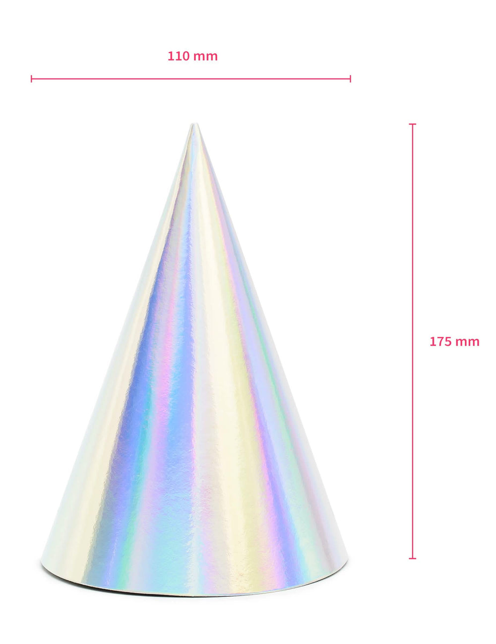 Dimensiunile pălăriei de petrecere pentru aniversare iridescentă