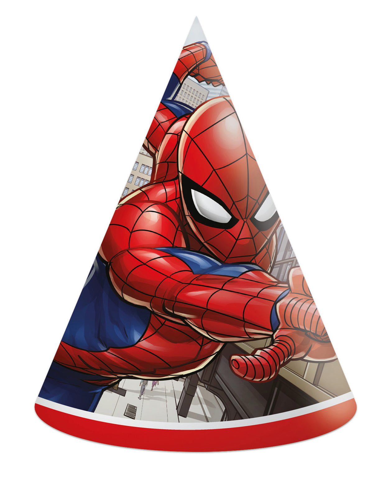 Chapeau de fête en carton Spiderman pour enfant rouge et bleu