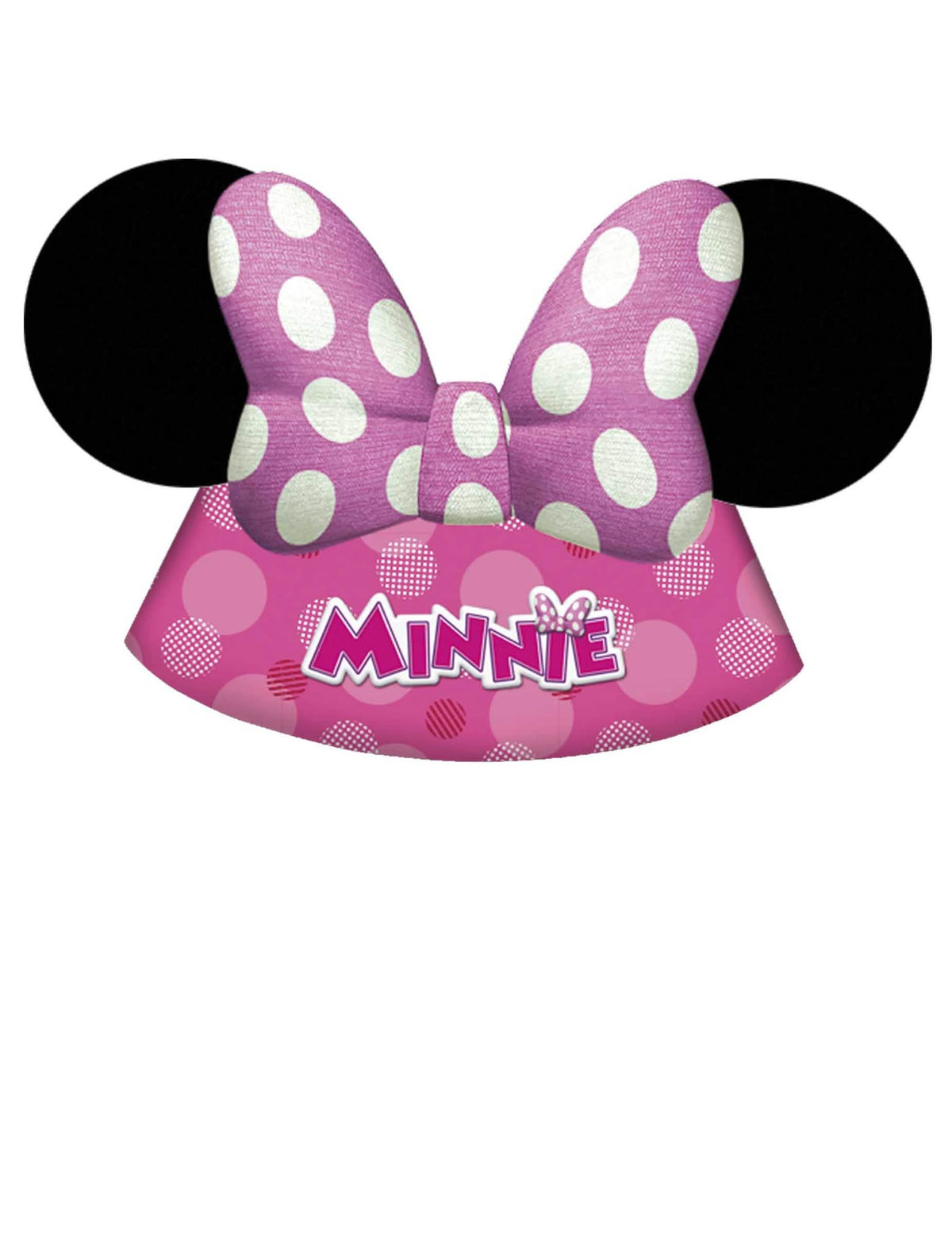 pălării de petrecere Minnie Bow-Tique pentru copil roz cu buline cu urechi și fundă