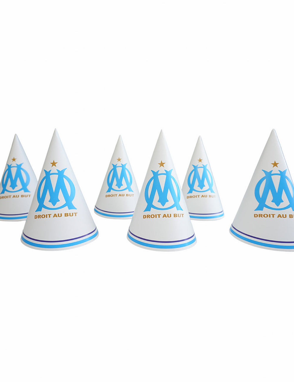Chapeaux de fête Olympique de Marseille pour supporter blanc et bleu