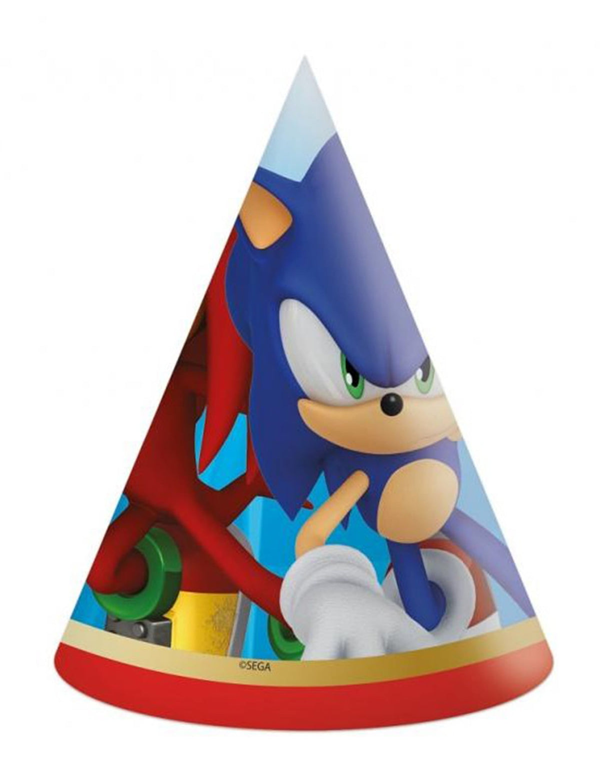 Chapeau de fête Sonic pour enfant bleu avec Sonic et Knuckles