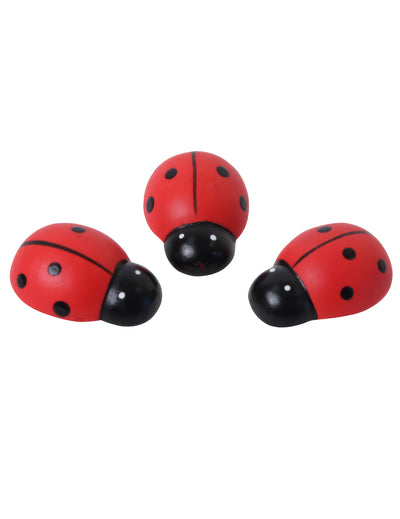 6 buburuze din lemn 3 cm autocolante decorative 