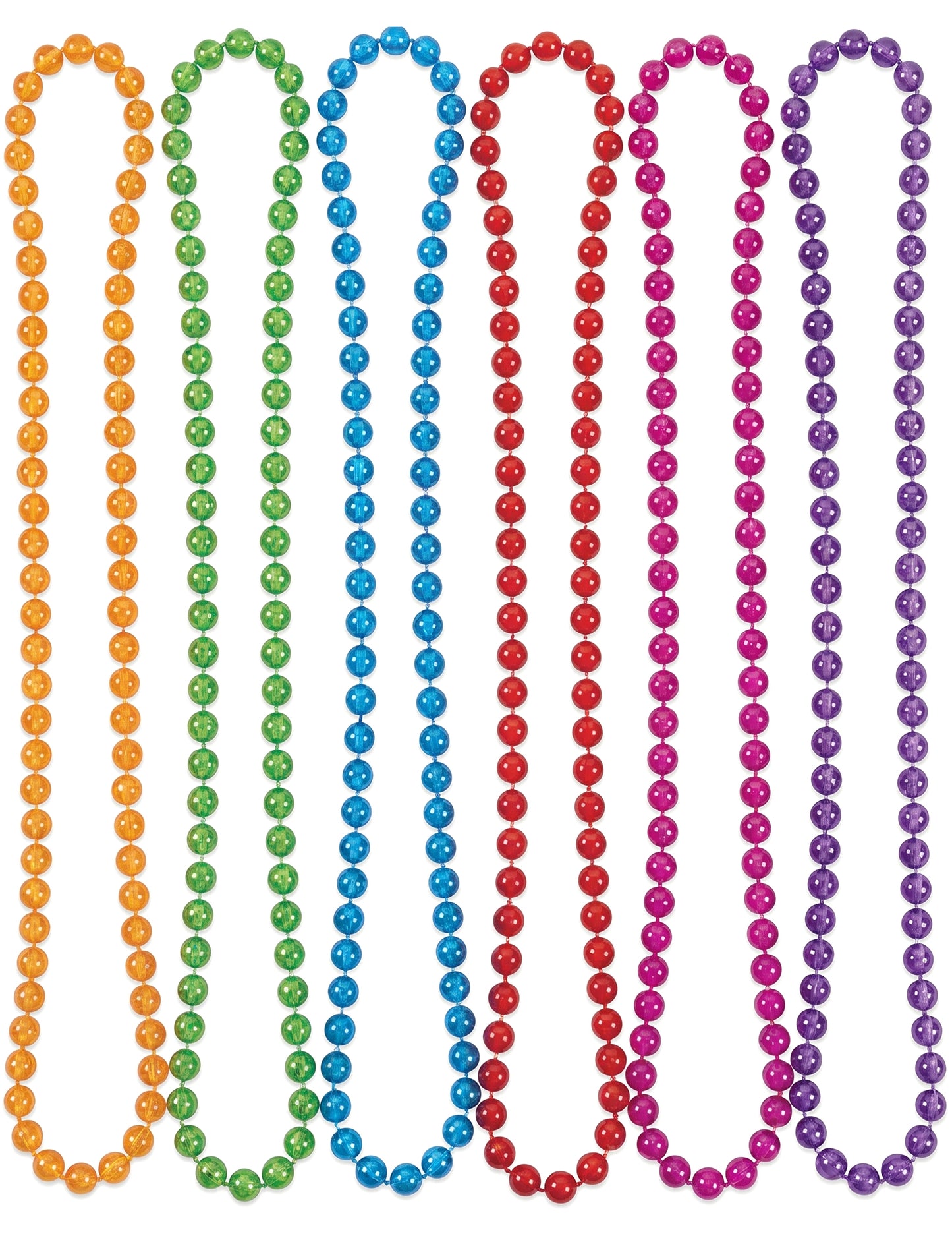 6 coliere din mărgele de plastic transparente și colorate