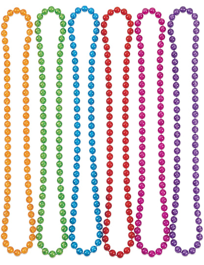 6 coliere din mărgele de plastic transparente și colorate