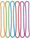 6 coliere din mărgele de plastic transparente și colorate