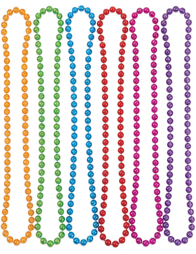 6 coliere din mărgele de plastic transparente și colorate