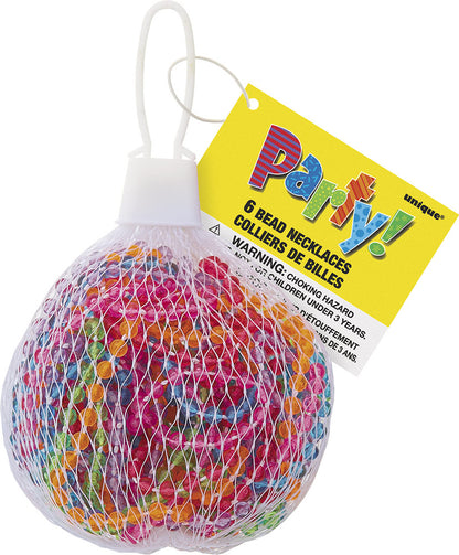 6 coliere din mărgele de plastic transparente și colorate
