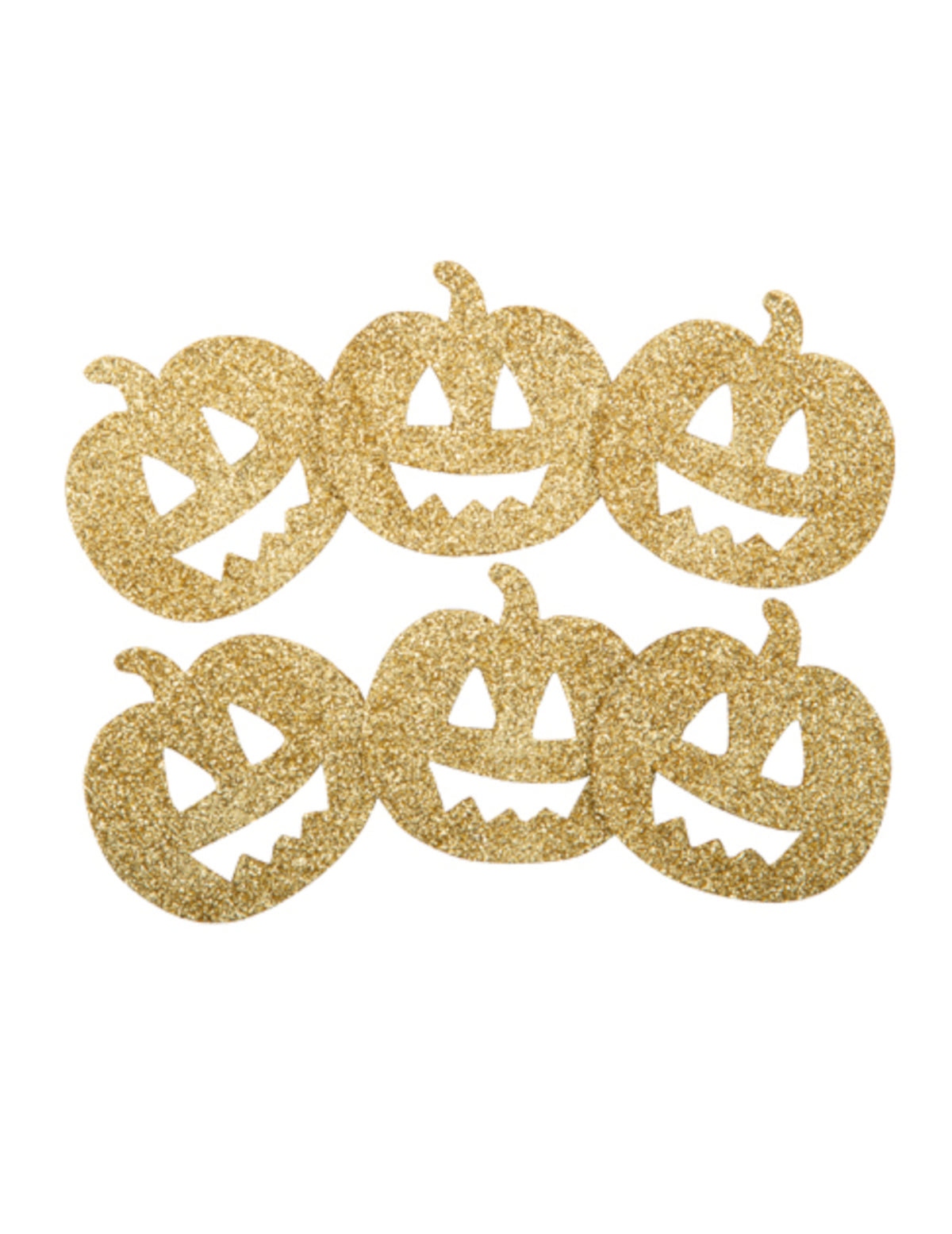 Confettis de table citrouilles pour Halloween à paillettes dorées