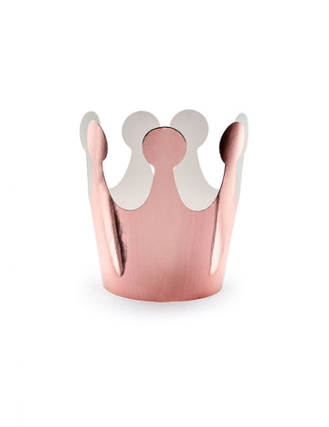 6 coroane metalice din carton, auriu-roz cm pentru ziua de naștere a prințesei