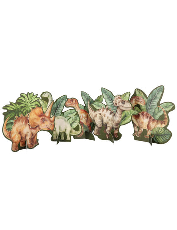 6 decorațiuni de masă cu dinozauri din hârtie verde, 8,5 până la 12 cm cm pentru ziua de naștere