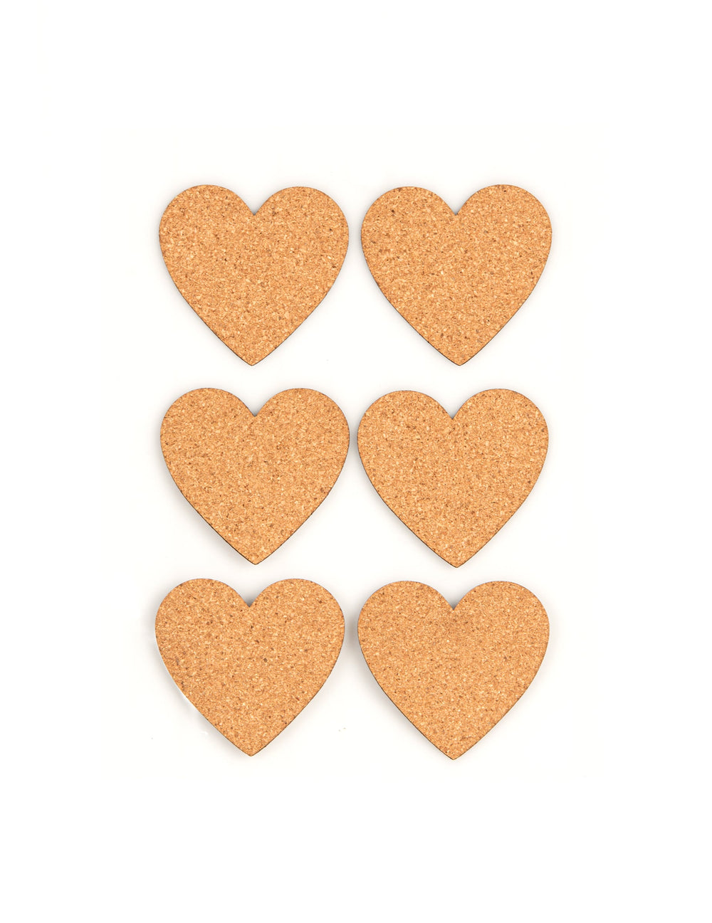 Étiquettes adhésives cœur pour mariage en liège lot de 6