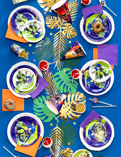 6 frunze tropicale de carton verde și aur