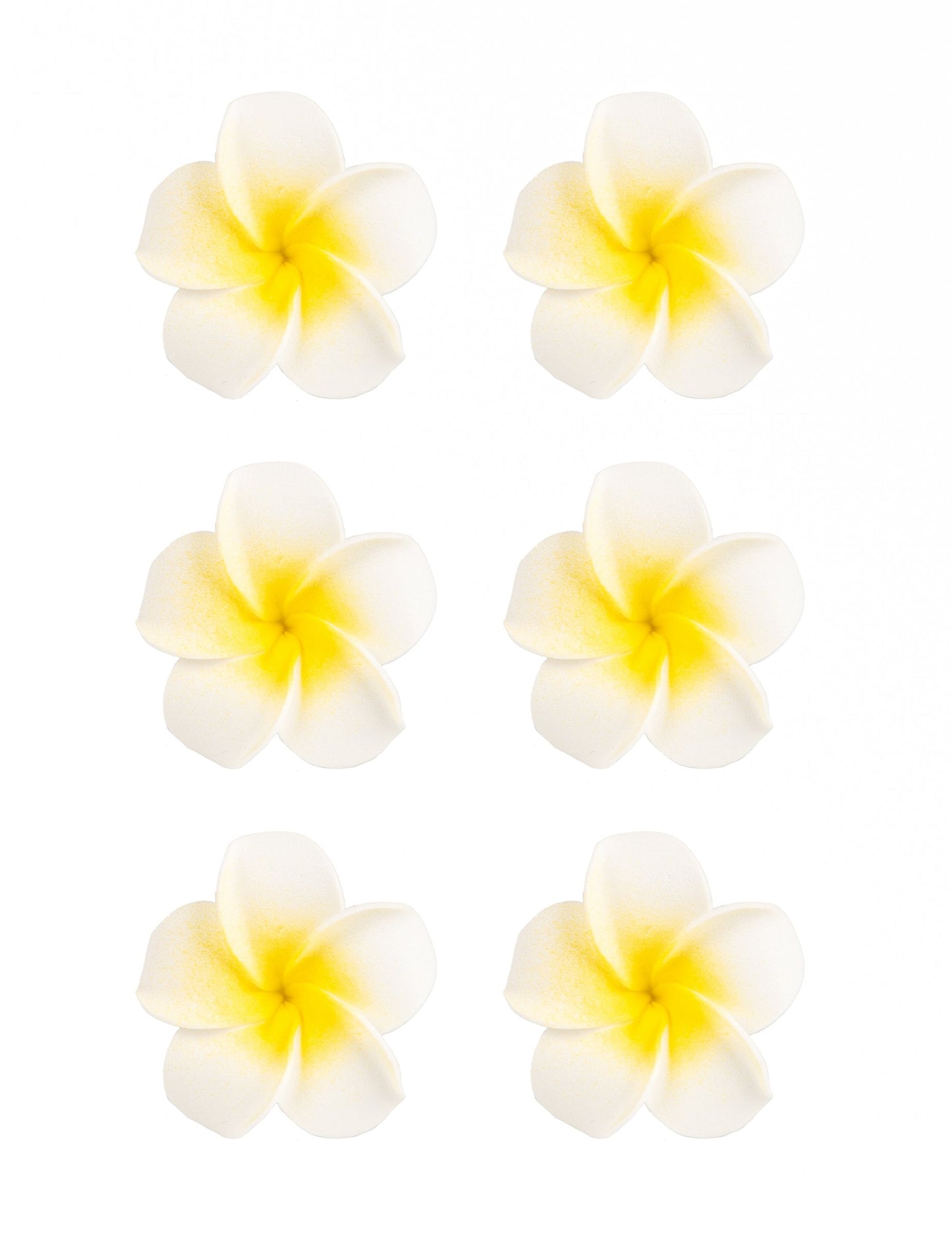 6 flori artificiale de monoi albe 5 cm spumă adezivă