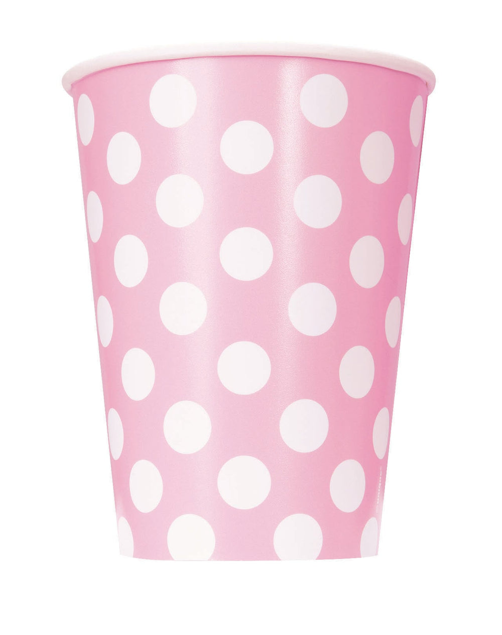 Gobelets en carton à pois pour fête roses et blancs