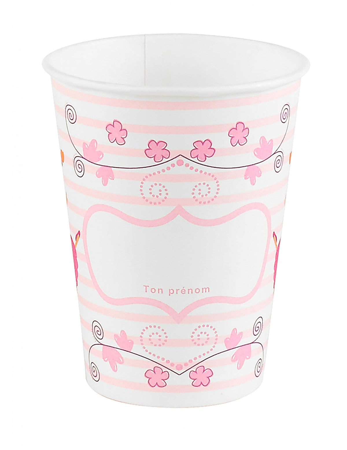 Détail de la zone de personnalisation du gobelet en carton ballerine