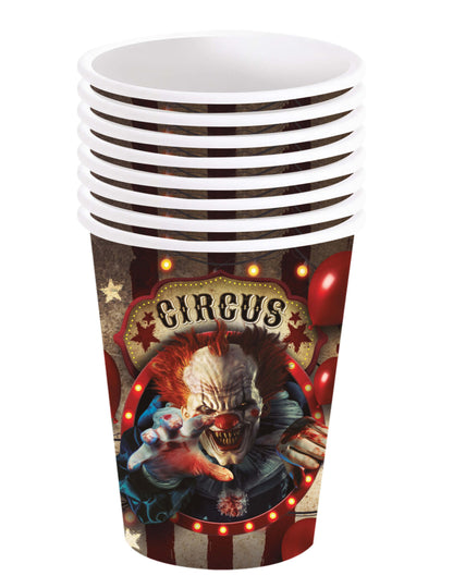 6 căni de carton de clovn de Halloween 240 ml