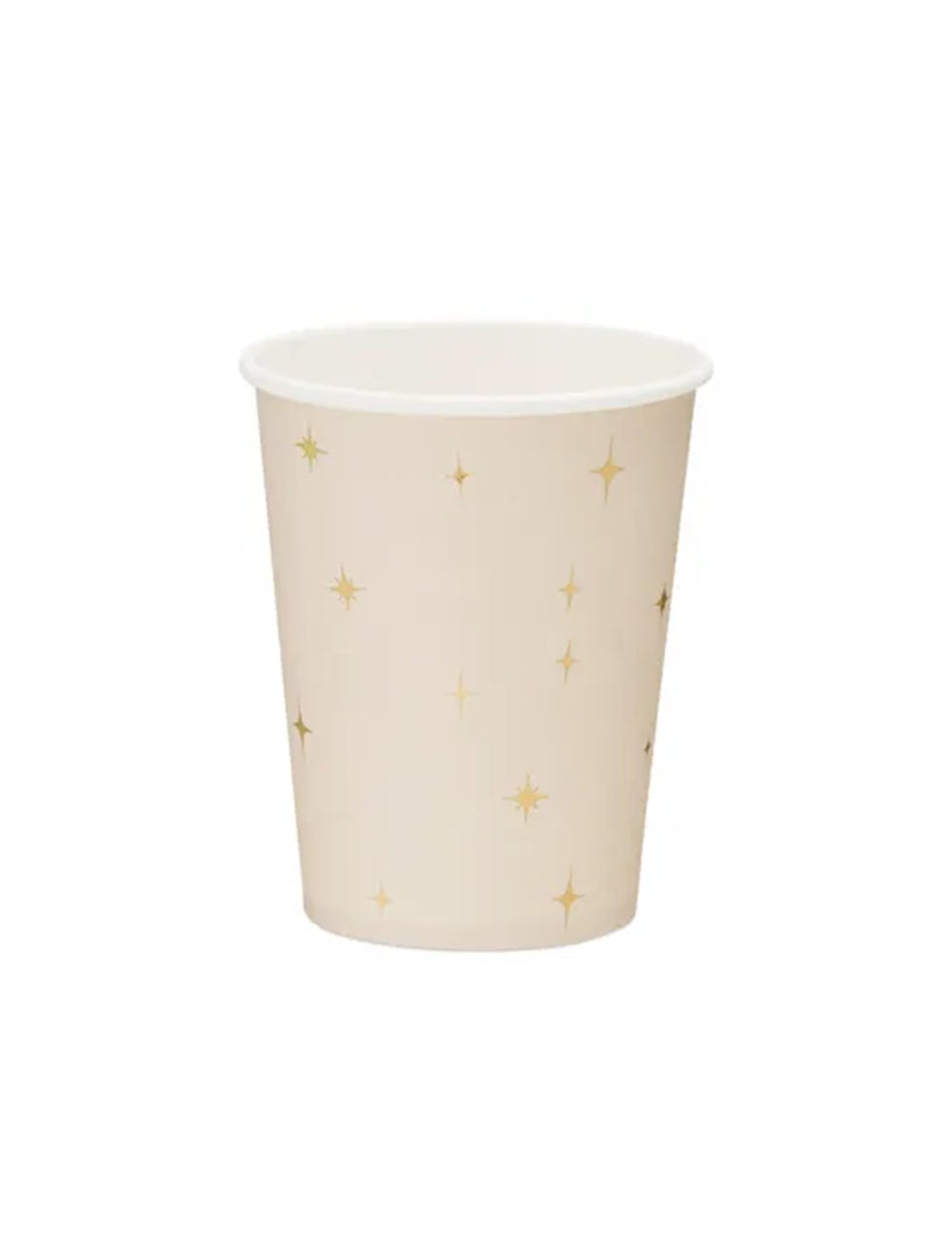 Gobelets étoiles pour fête crème et or