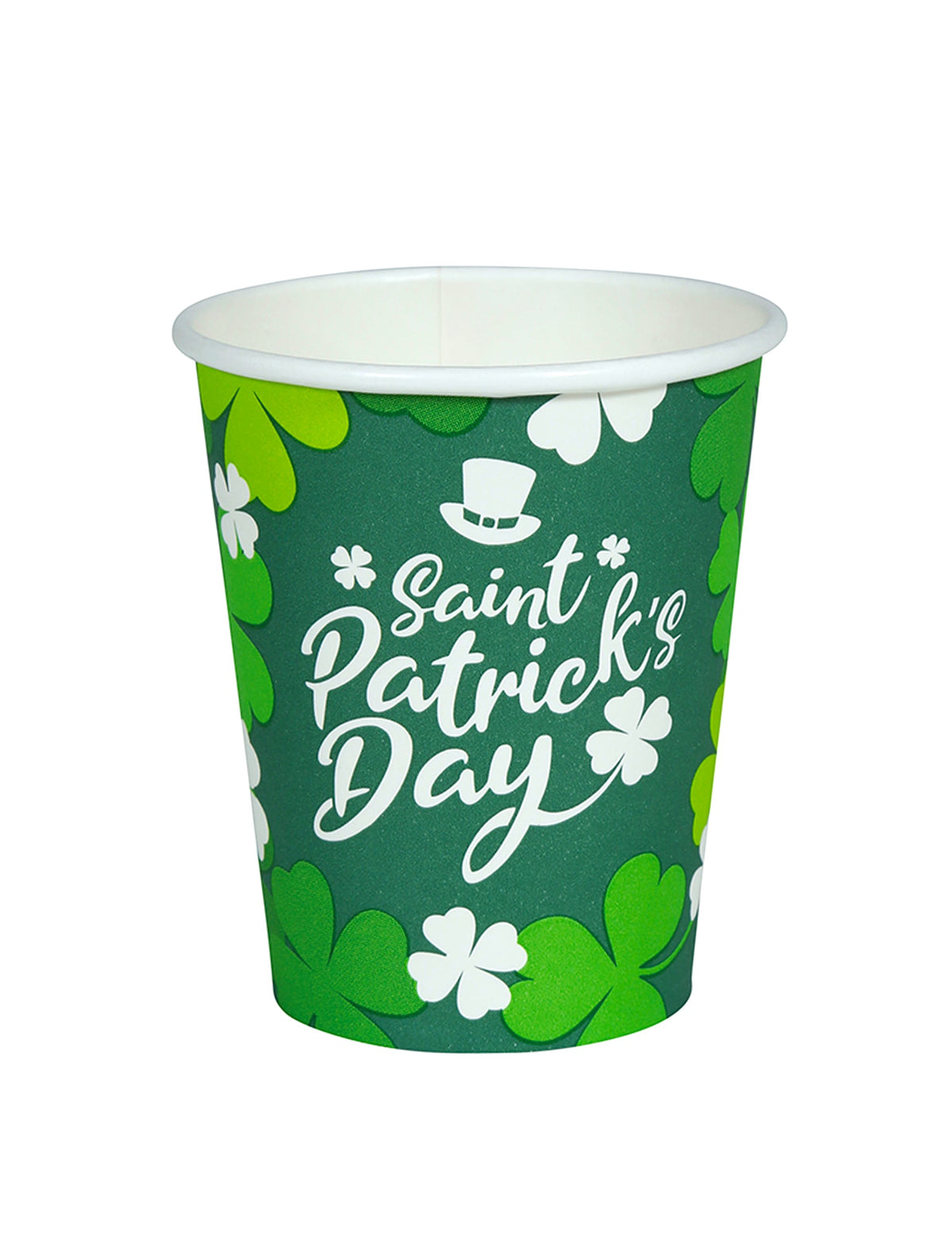 Gobelets Saint Patrick pour la fête verts avec motifs trèfles