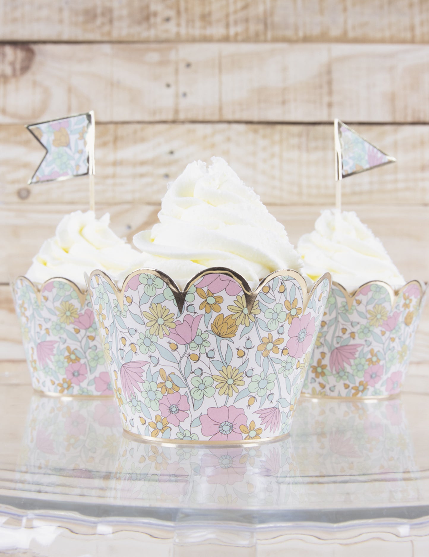 6 matrițe de cupcake shabby