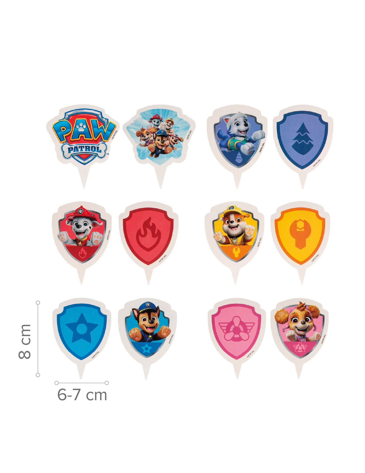 Set 6 decorațiuni pentru cupcakes cu toppers Patrula Cățelușilor™