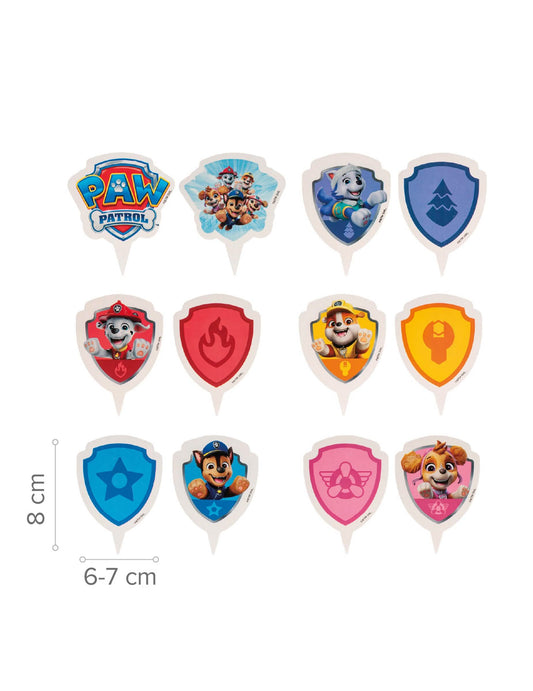 Set 6 decorațiuni pentru cupcakes cu toppers Patrula Cățelușilor™