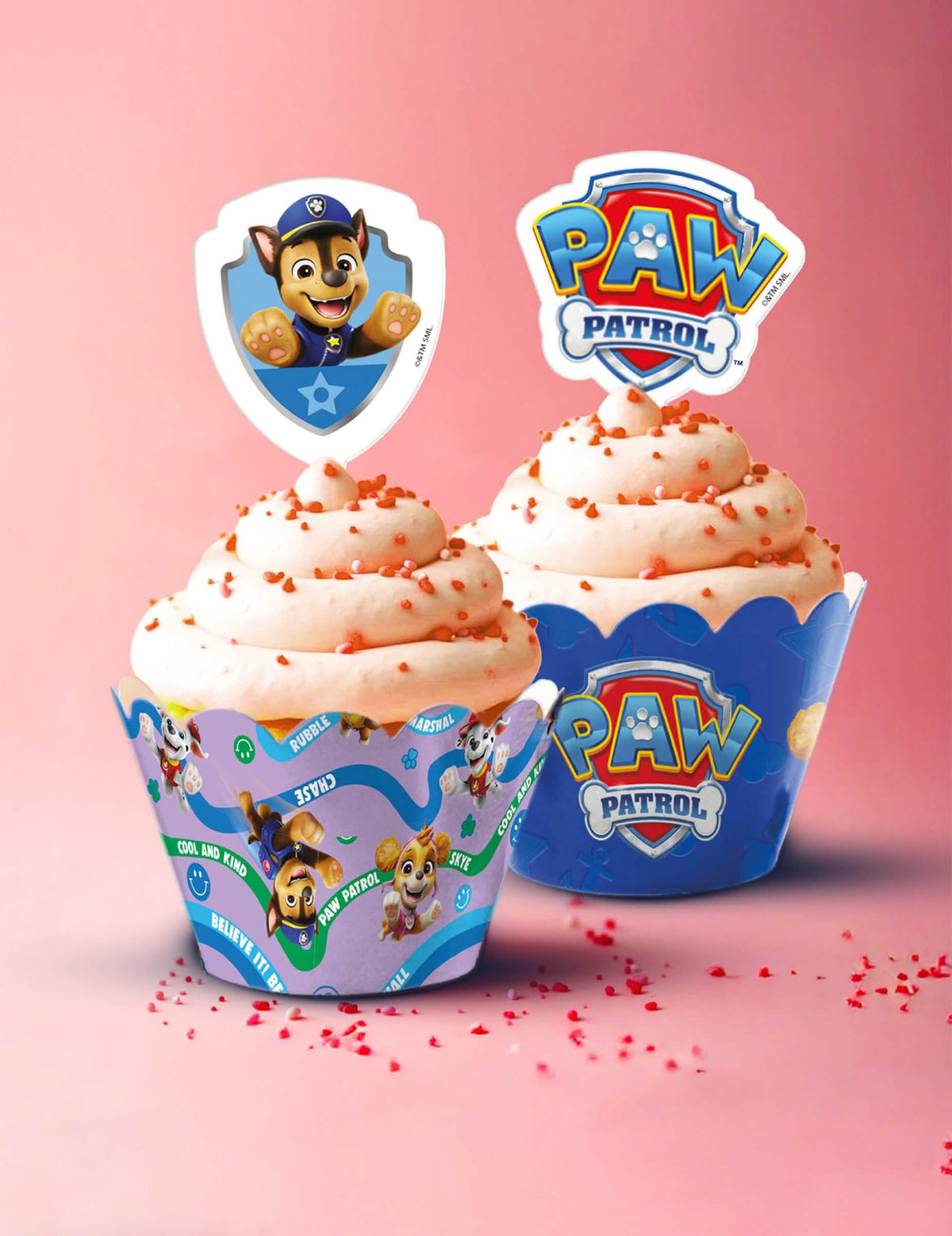 Set 6 decorațiuni pentru cupcakes cu toppers Patrula Cățelușilor™