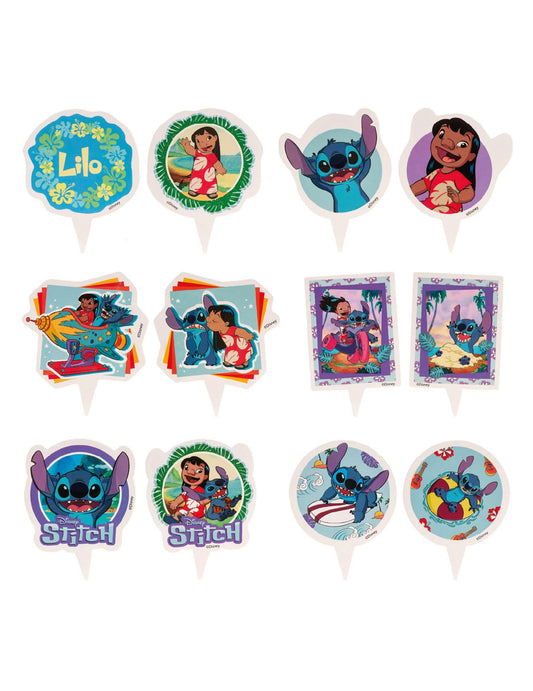 Set de 6 decorațiuni pentru cupcakes cu toppers Stitch™