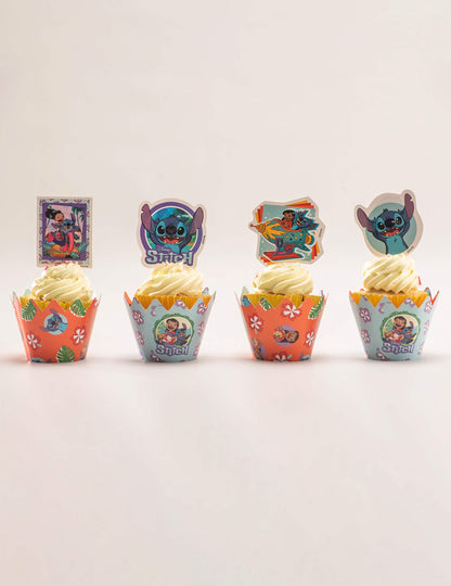 Set de 6 decorațiuni pentru cupcakes cu toppers Stitch™
